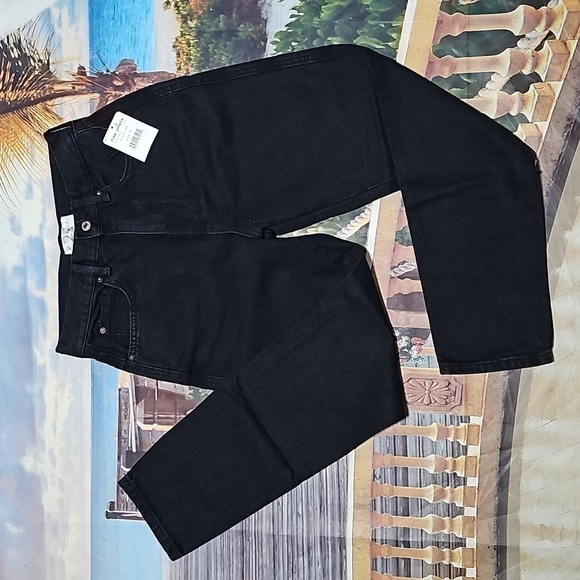 Free People‎ High Rise Slim Crop Black Out Jeans 25 NWT - Picture 1 of 7